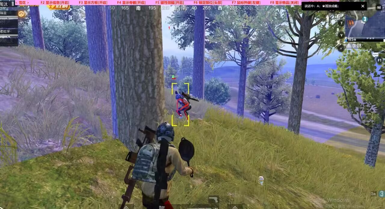 和平精英外挂【虎牙直装】人物透视 锁死自瞄 子弹追踪 雷达预警 掩体变色 物资显示 载具显示